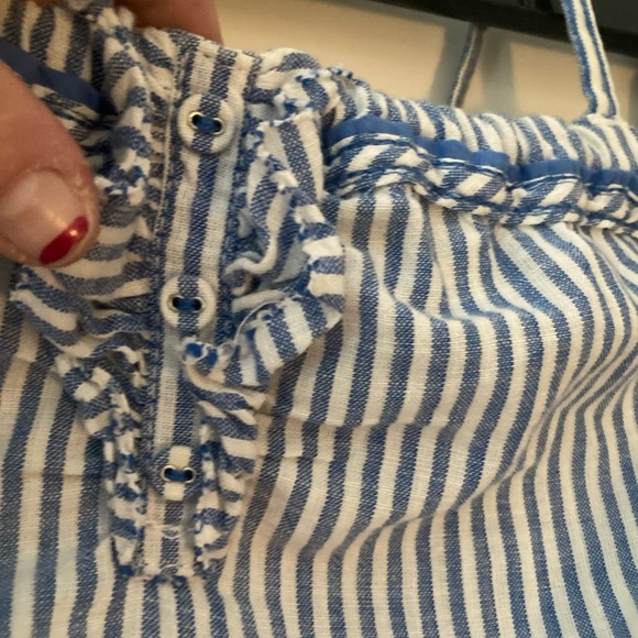 A&F Blue and white pine stripe romper - Picture 4 of 8